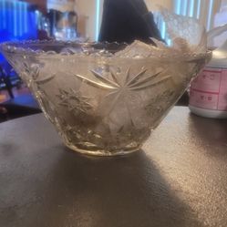 Antique Anchor Hocking Punch Bowl Set 