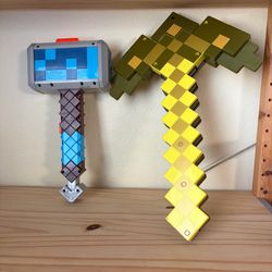Minecraft changeable sword/pickaxe and Minecraft hammer/nerf gun