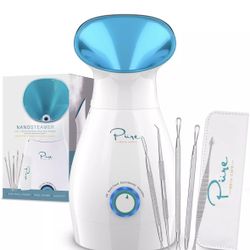 NanoSteamer Large 3-in-1 Nano Ionic Facial Steamer with Precise Temp Control ...