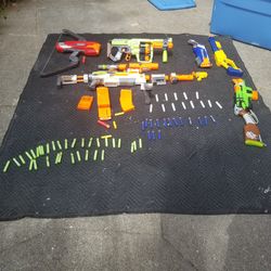 Six Nerfs Guns with Ammo