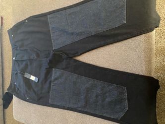 Baggy raw panel jeans,size38,black and blue.