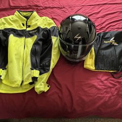 Motorcycle Helmet and Jacket for Sale