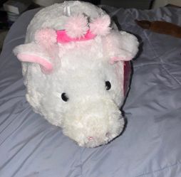 White Fuzzy Piggy Bank