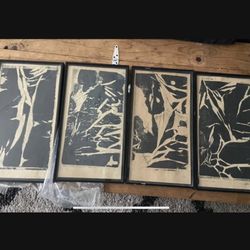 Set of 4 cool/interesting/abstract framed prints