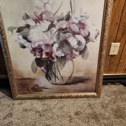 Picture of Peonies in glass painted by TAVA