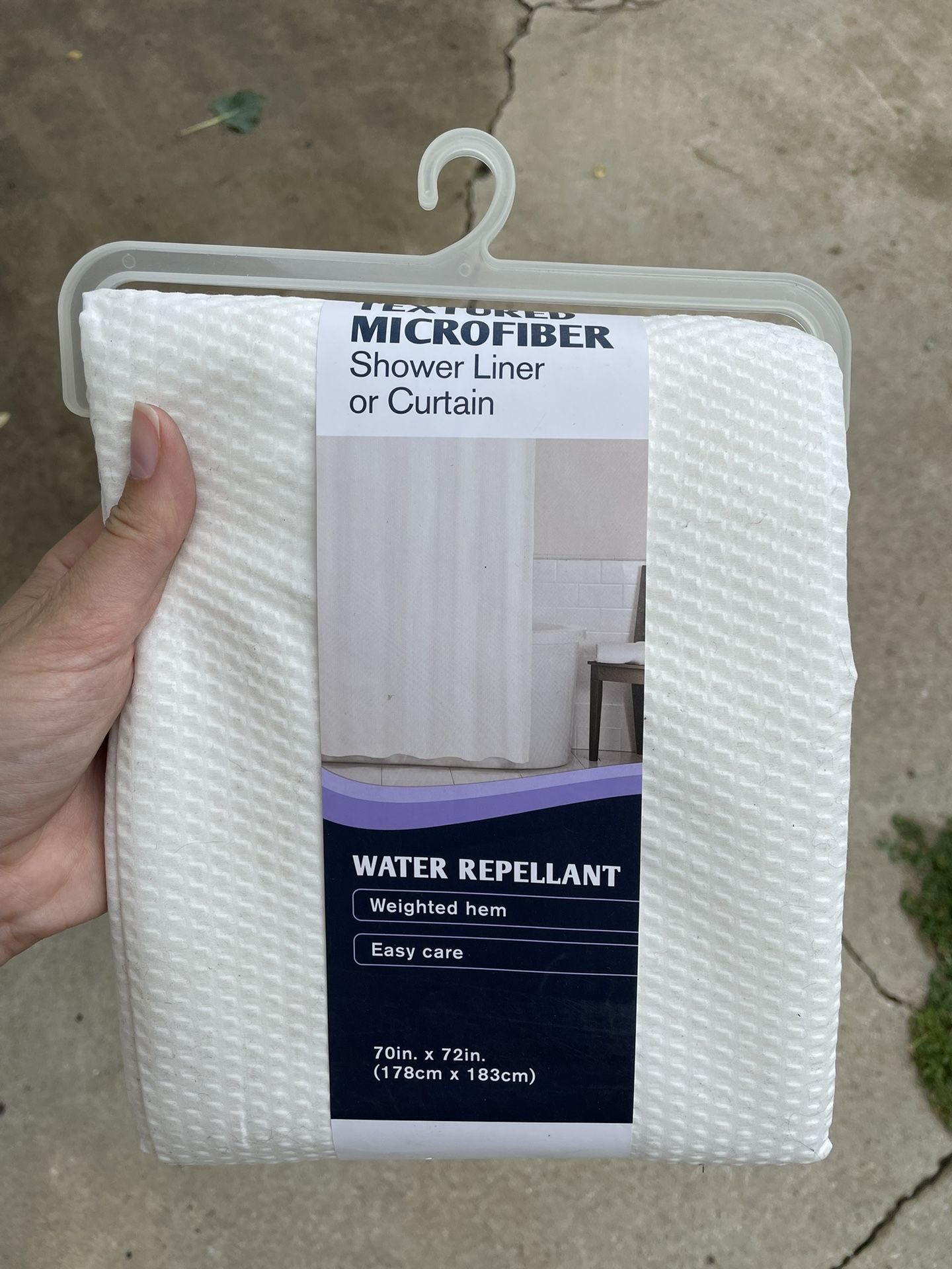 White New Microfiber Shower Curtain