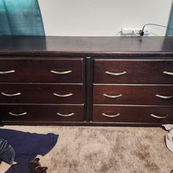 Large 6 Drawer Wooden Dresser