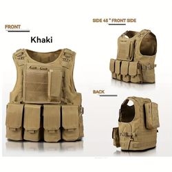 Sturdy Outdoor Vest Featuring a Molle-Compatible Layout And a Plate Pocket – Perfect for Hiking, Camping, And Survival Adventures
