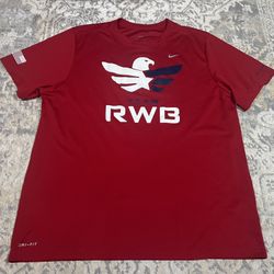 Nike Mens RWB Dri-Fit Short Sleeve Shirt Red Size XL