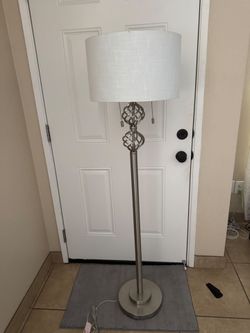 Silver standing lamp