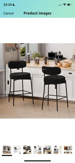 27 '' Bar Stools Set of 2, for Kitchen Island. Black
