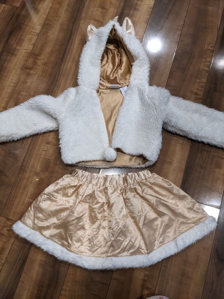 Unicorn Furry Jacket And Skirt 5T