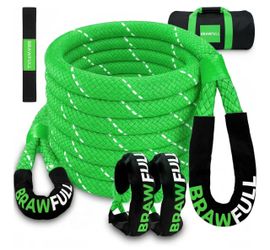 Kinetic Recovery Rope,(1.26" x 30ft Green) 55000LBS Snatch Strap