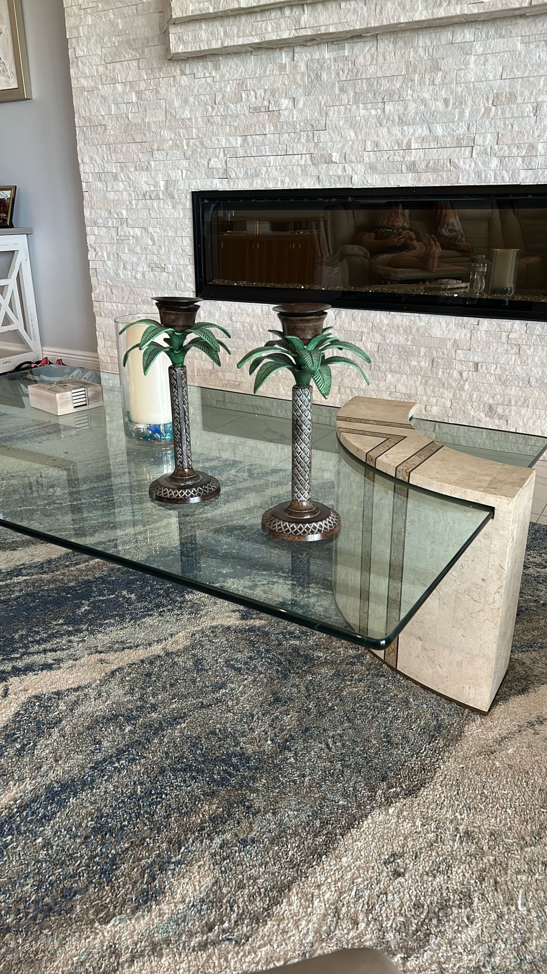 Candle holders, palm trees