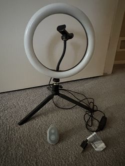 Desktop ring light tripod and phone camera stand