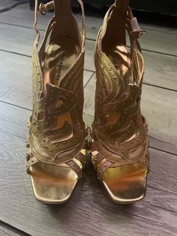 Rare gold stripper stiletto heels