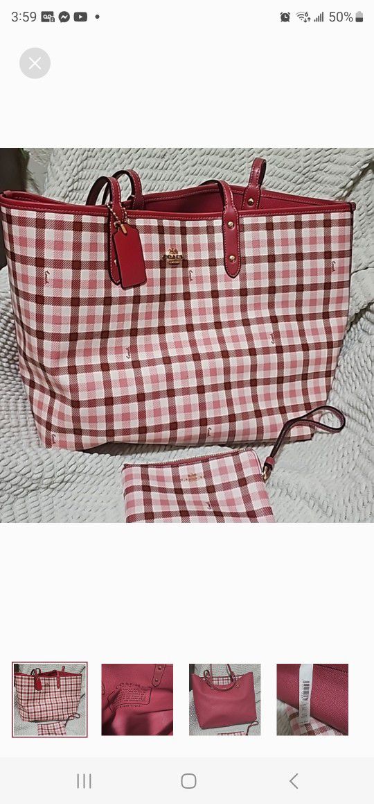Brand NEW Coach Gingham Tote