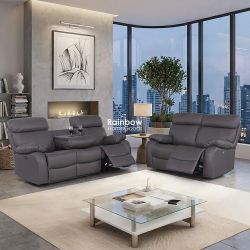 Power Recliner (Set of 2pc), Loveseat Sofa, 3-Seater Couch