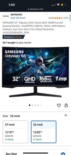 Samsung Oddyssey G55C 32 Inch Screen