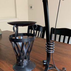 Black metal candleholders