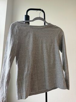 Talbots Petites Metallic Stripe Long-Sleeve Top | Gray