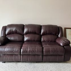 Brown Leather Sofá Recliner