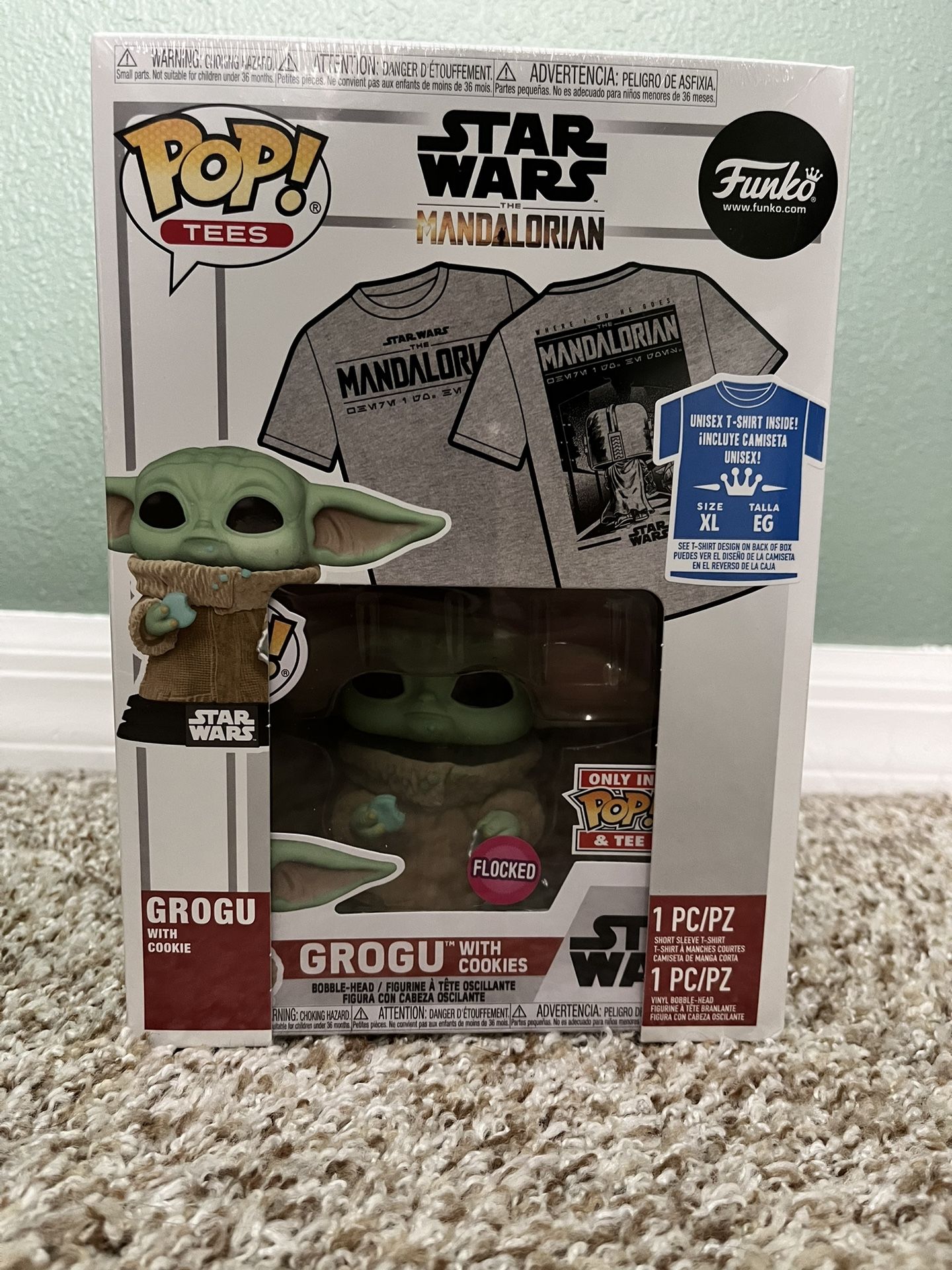Pop Funko Grogu With Cookies Flocked