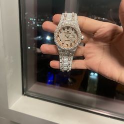 Moissanite Iced Out Ap Arabic Dial Rose Gold