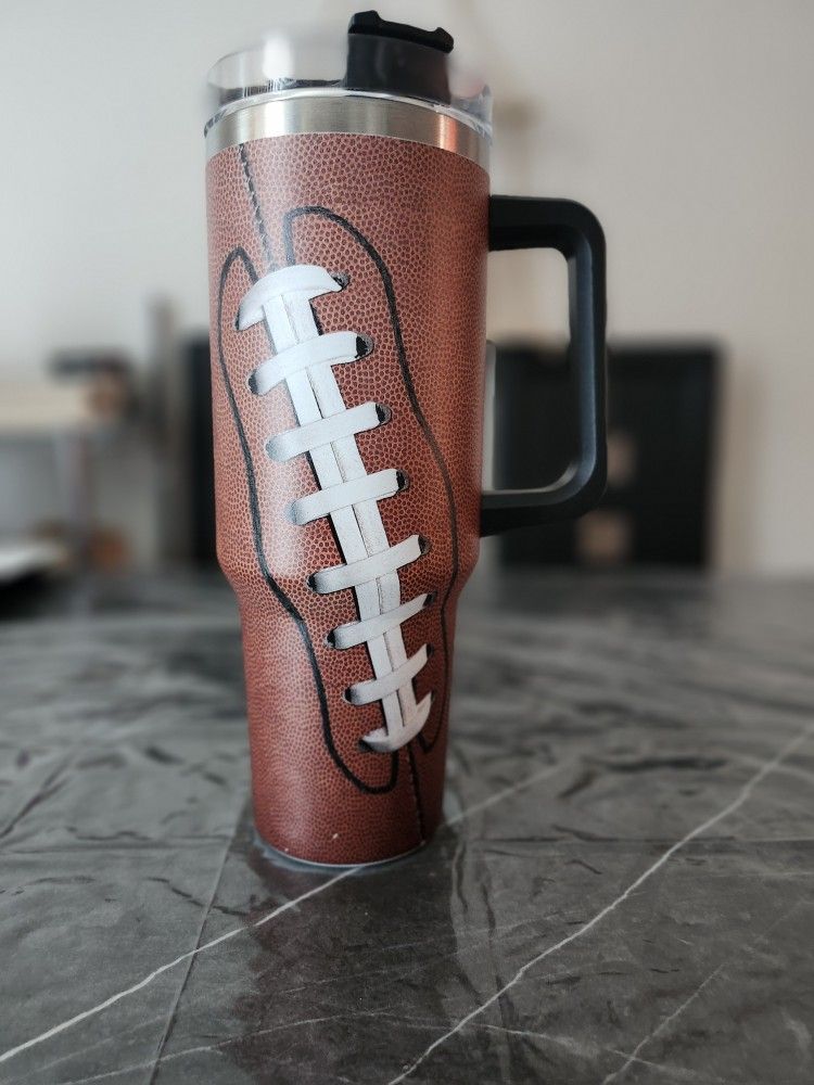 Football Themed 40 Ounce Insulated Travel Cup