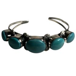 Genuine SS925 Turquoise Cuff Bracelet