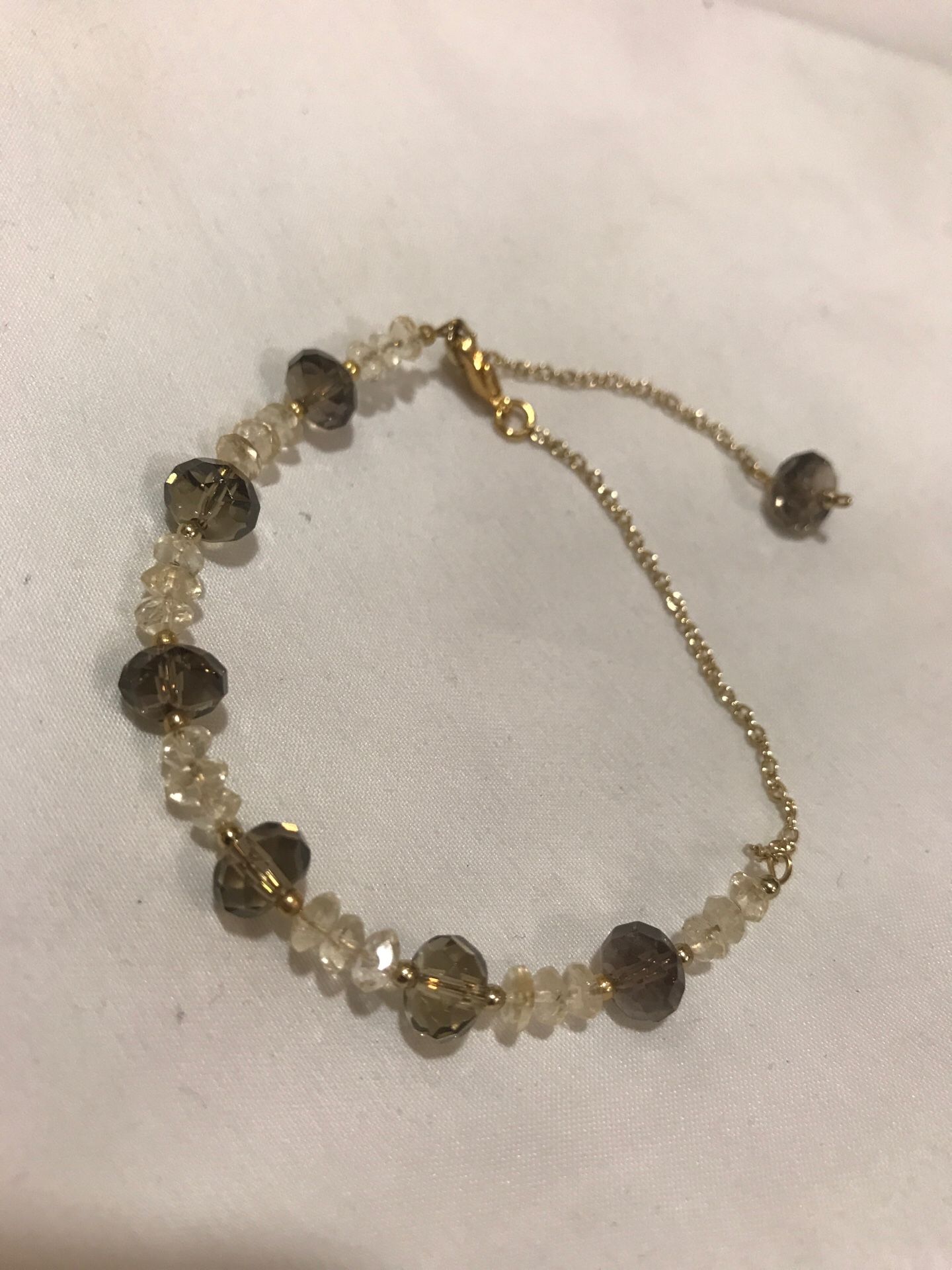 Moonstone and Smokey quartz bracelet