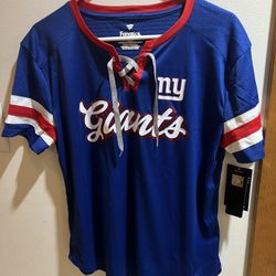 New York Giants Fanatics Branded Women's Original State Lace-Up T-Shirt - Royal