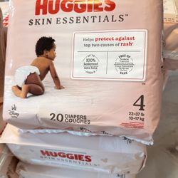 Huggies Skin Essentials Baby Diapers, Size 4, 20 Count - 4 Bags
