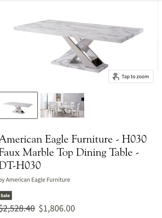 Natural Stone Dining Table with 8 chairs