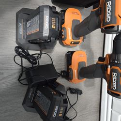 Rigid Brushless Drill And Impact Driver Combo Kit Excellent Condition 