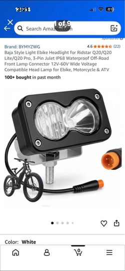 E-bike headlight 3 pin