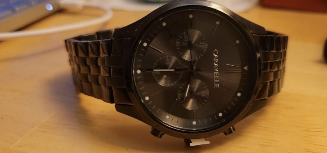 Caravelle 45A136 Men's Dress Grey Dial Gunmetal IP Stainless Steel Bracelet Watch