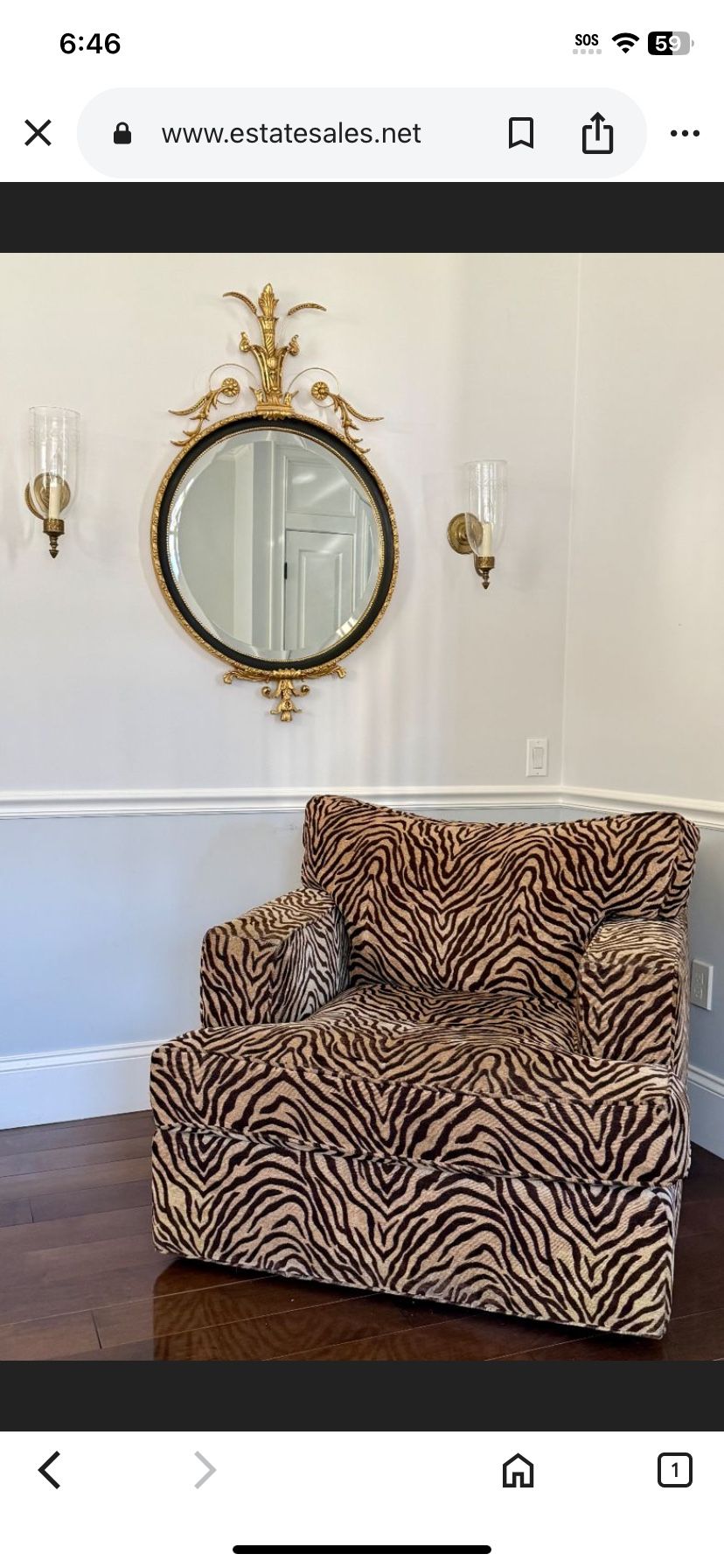 20th Century Highland House Club Chair in Tiger Fabric