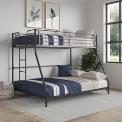 *Brand New* DHP Daven Easy Assembly Kids Metal Bunk Bed, Twin Over Full, Black