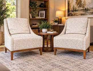 Matching Pair of Designer Accent Chairs – Elegant & Comfortable!