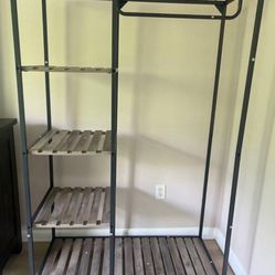 Metal and Wood Storage Rack
