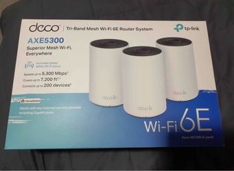 NEW IN BOX TP-Link Deco XE5300 Wi-Fi 6E Mesh System 3-Pack REG PRICE $280