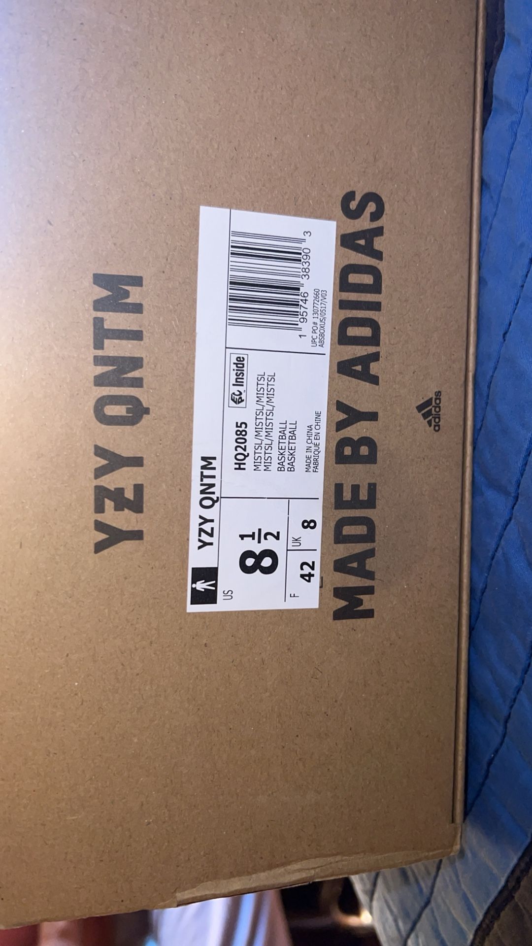 Adidas Yeezy YZY QNTM  ‘Mist Slate’ Size 8 1/2 Mens