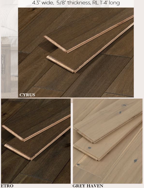 Clearance Solid Acacia Flooring - 5/8" x 4.3" x 12"- 48" - Nevis