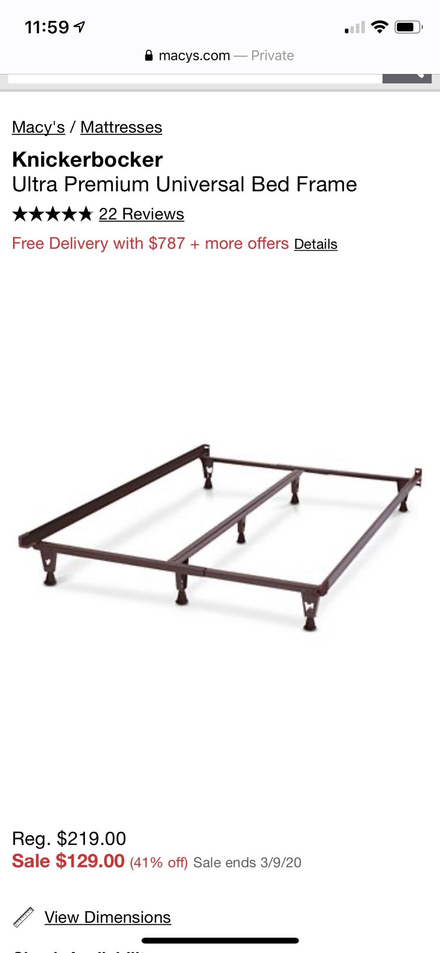 Universal steel Bed Frame - Macy’s