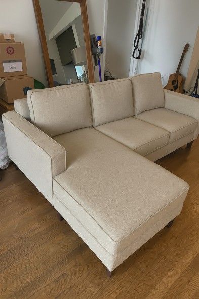 Light Gray Sectional Sofa – Cleaned, Priced to Move