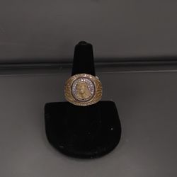 Jesus Face Ring 10k 10.1g  Sz 9