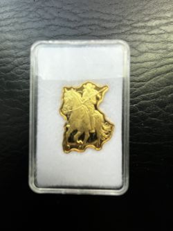 Skeleton Cowgirl .999 Silver 5grams Gold Plated