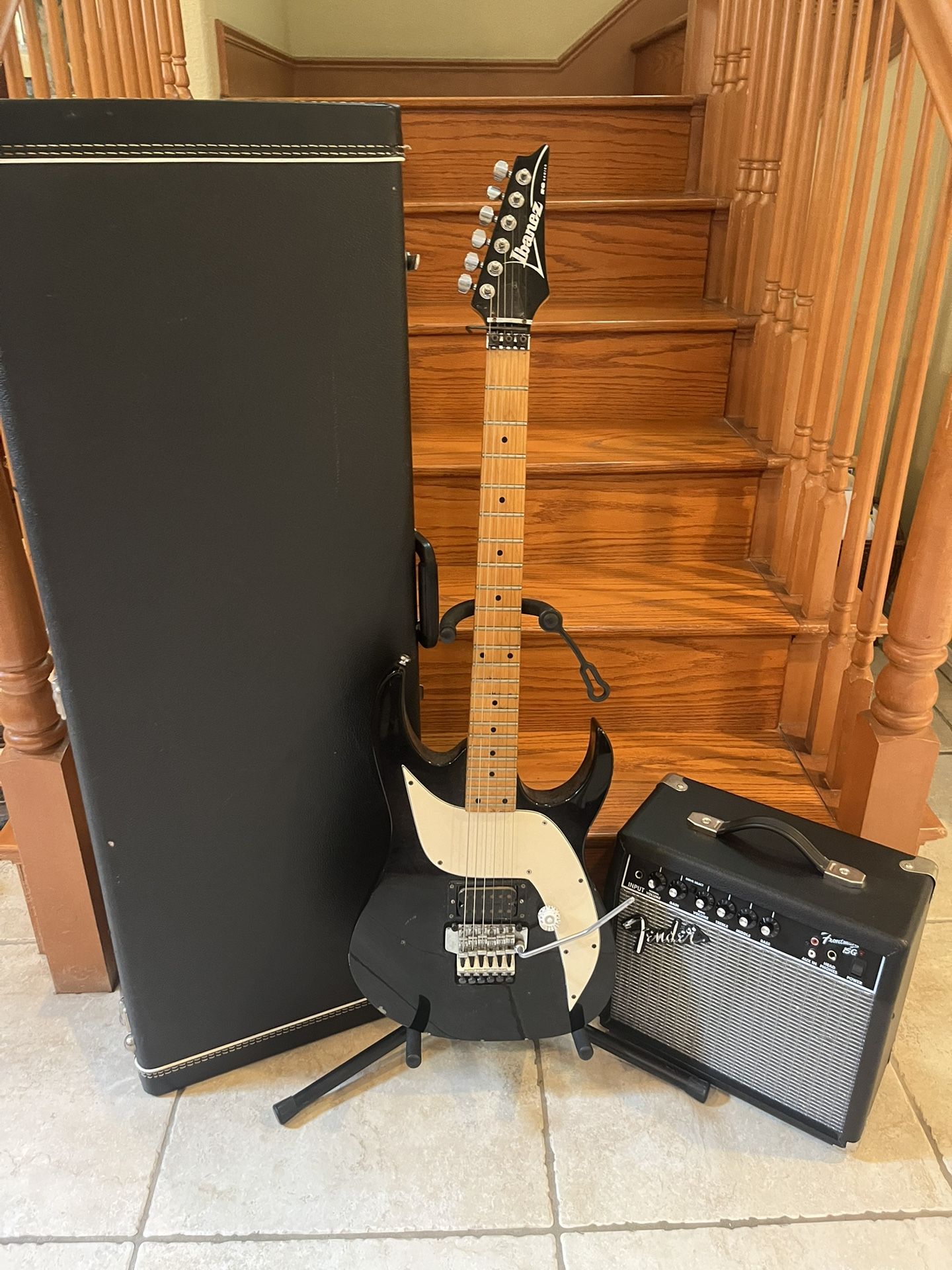 Ibanez RG Guitar (Floyd Rose) W/ Hardshell Case, Fender Amp