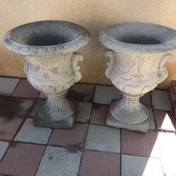 New Flower Pots Made Out Of Cement Beautiful Yard Decoration 